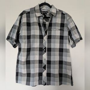 Smartwool Men's Black and Gray Checkered Shirt Sz Xl